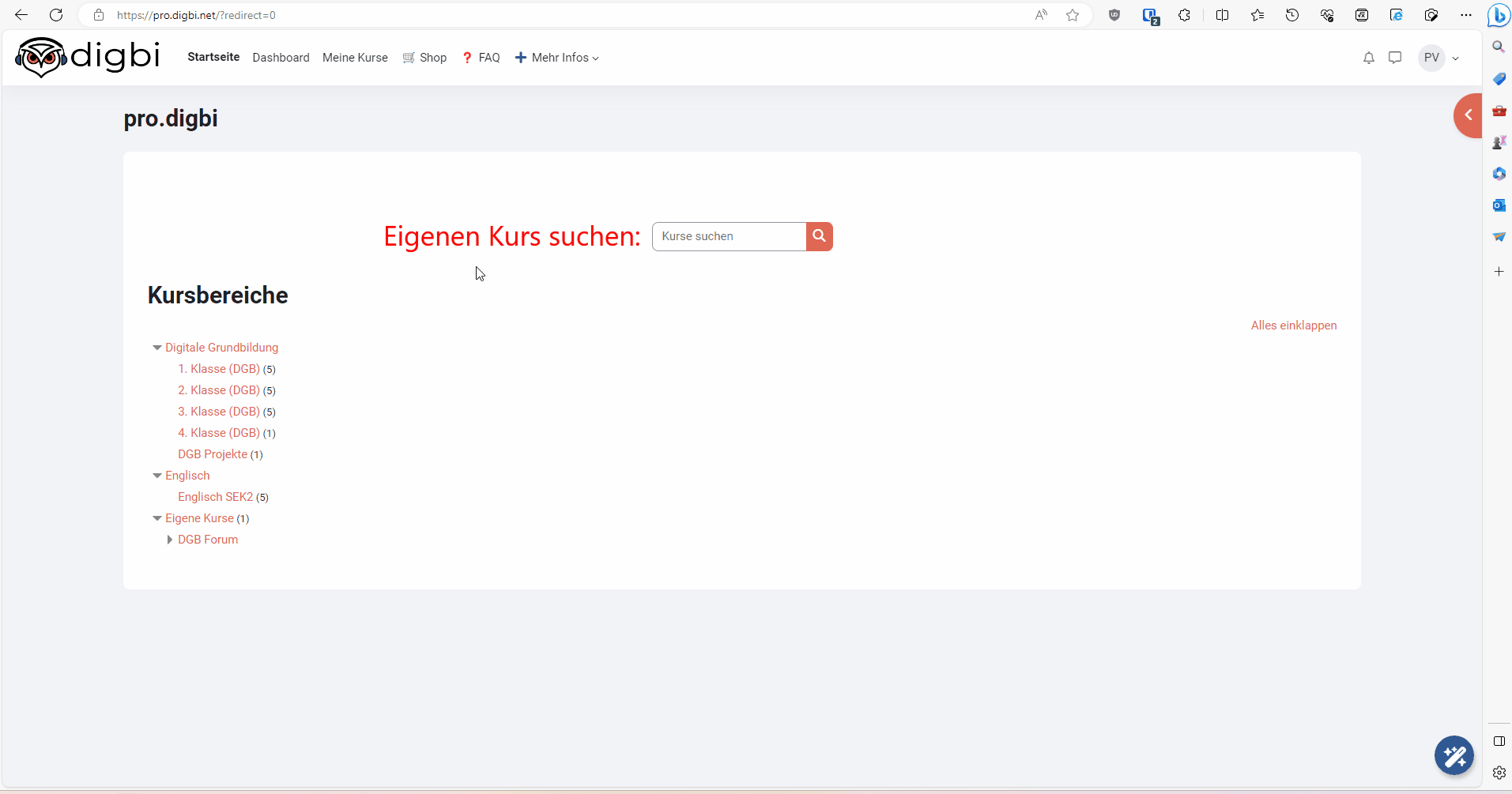 Accounterstellung und Anmeldung shop.digbi